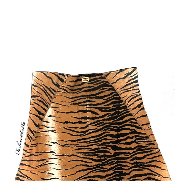 Fendi Vintage Spring Summer Festival Animal Print Asymmetrical Skirt - Picture 8 of 15